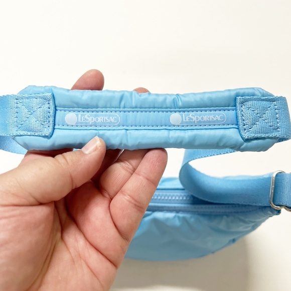 LeSportSac Womens Baltic Sea Baby Blue Sheen Mini Crescent Shoulder Bag - Picture 6 of 6